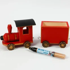 Zum Bemalen - Holzzug Mit Waggon